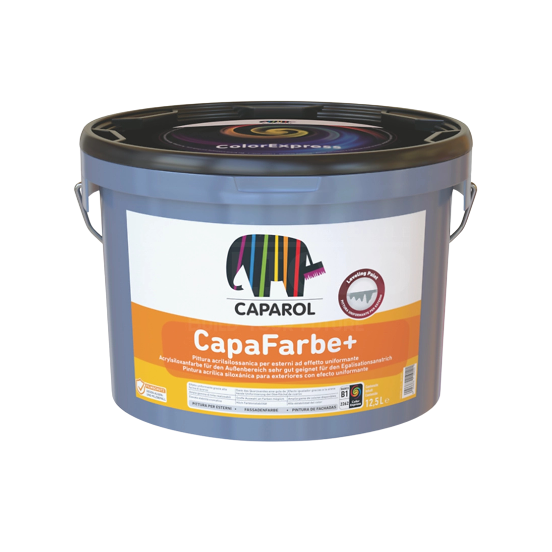 Pittura acrilsilossanica per esterni ad effetto uniformante
Descrizione
CapaFarbe+ consente di realizzare finiture superficiali opache garantendo contemporaneamente buona permeabilità, idrorepellenza e adeguata resistenza agli agenti atmosferici, una comprovata stabilità cromatica ed un effetto uniformante.
Campo di Applicazione
Finitura superficiale e protezione di intonaci civili a base calce e cemento o cementizi, superfici in cemento armato, eventualmente anche pre-pitturati o pre-rivestiti pur